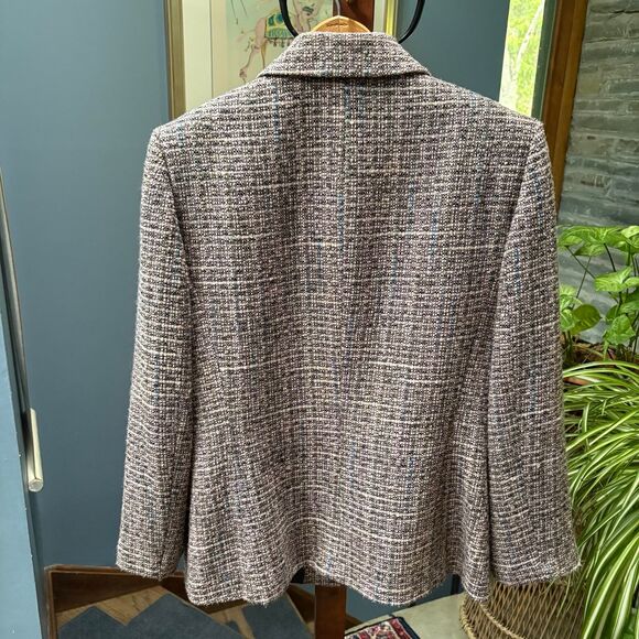 Tahari Arthur S. Levine Tailored Tweed Wool Blend Suit Blazer Size 14 - Picture 7 of 11